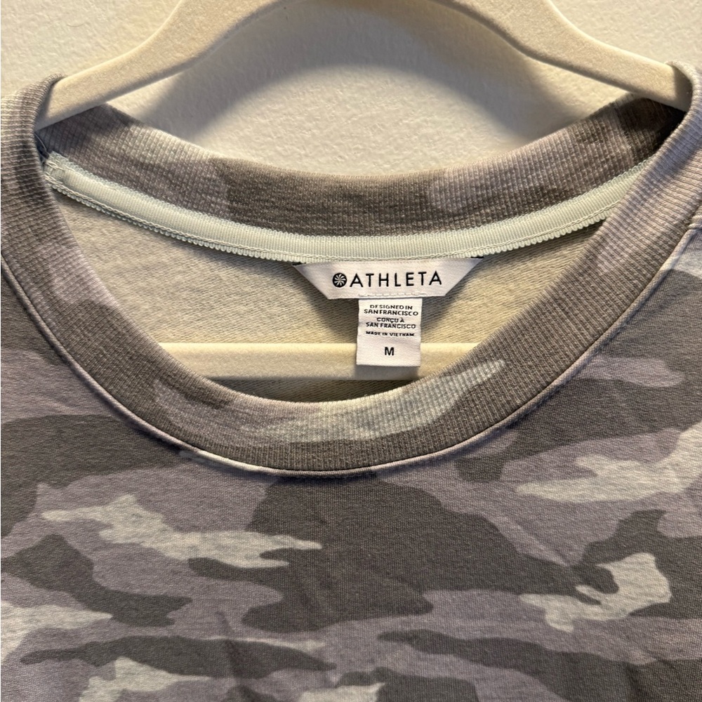 Athleta Balance Camo Luxe Sweatshirt Dress Athleisure Travel Long Sleeve - M - Picture 4 of 9
